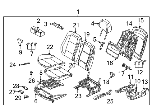 2005 BMW 330i Power Seats Seat Upholstery Diagram for 52108214910