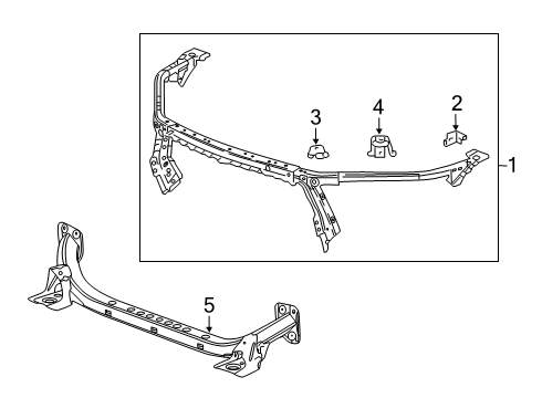 2022 Buick Enclave Radiator Support Upper Tie Bar Bracket Diagram for 84057902