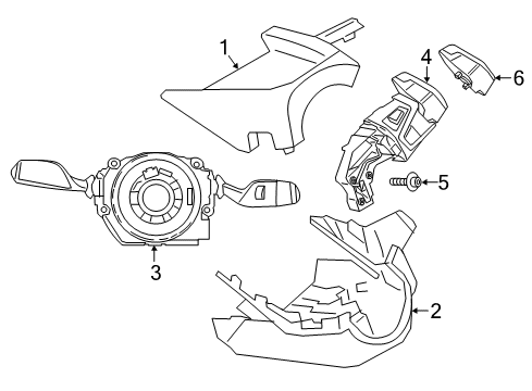2017 BMW i3 Shroud, Switches & Levers Trim Panel, Steering Column, Bottom Diagram for 51459285065
