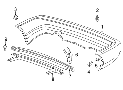 1996 Honda Civic Rear Bumper Beam, RR. Bumper Diagram for 71530-S01-A00ZZ