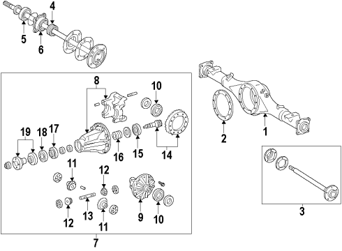 2021 Lexus LX570 Rear Axle, Differential, Propeller Shaft Front Pinion Bearing Diagram for 90366-33011