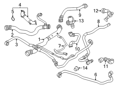 2022 BMW X4 Radiator Hoses HOSE COOLANT RADIATOR INTAKE Diagram for 17125A022E1