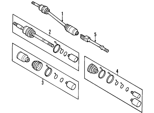 2007 Hyundai Santa Fe Front Axle Shafts & Joints, Drive Axles Bearing Bracket & Shaft Assembly Diagram for 49560-2B550