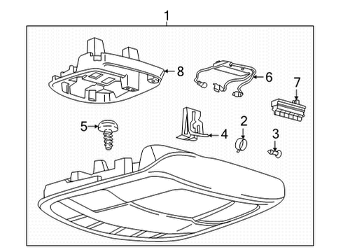 2021 Ford F-150 Anti-Theft Components Overhead Console Screw Diagram for -W507121-S424