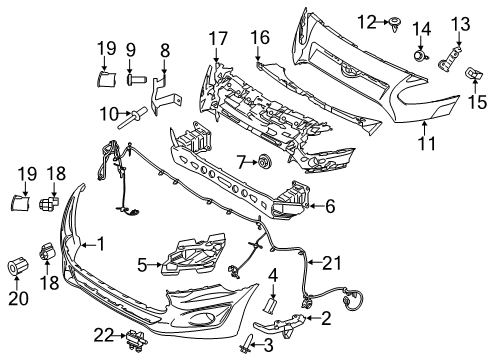 2014 Ford Transit Connect Front Bumper Wire Harness Diagram for DV6Z-15K867-J