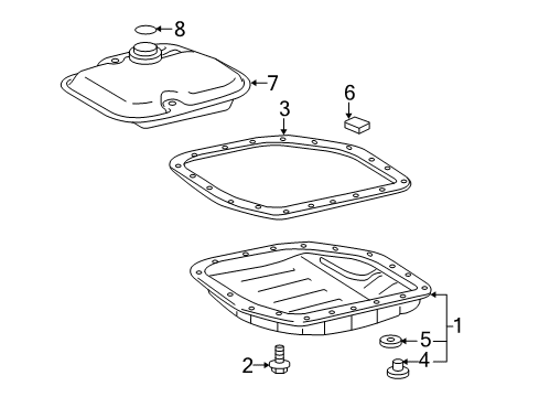 2013 Toyota Yaris Automatic Transmission Transmission Pan Diagram for 35106-52020