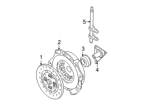 2003 Hyundai Santa Fe Clutch & Flywheel Cover Assembly-Clutch Diagram for 41300-39115