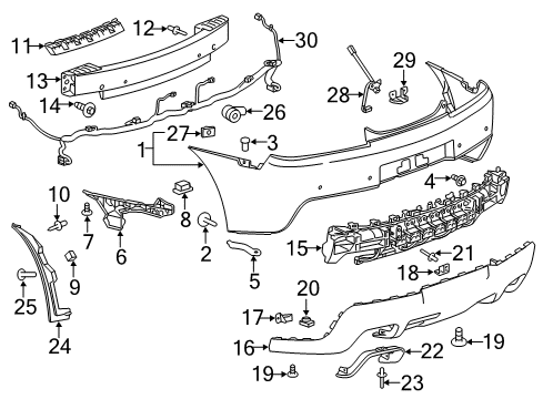 2015 Chevrolet Camaro Parking Aid Harness Diagram for 23171431