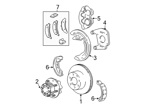 2005 Ford E-150 Rear Brakes Brake Shoes Diagram for 4C2Z-2648-AA