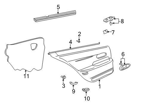 2000 Buick LeSabre Rear Door Lamp Asm, Rear Side Door Courtesy & Warning-L/H Diagram for 12481682