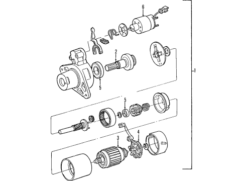 2001 Mercury Villager Starter Starter Diagram for XF5Z-11002-AA