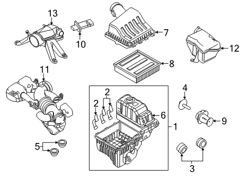 2011 Lincoln Navigator Air Intake Resonator Diagram for 9L7Z-9B659-A