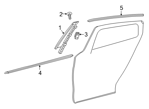 2019 Infiniti QX30 Exterior Trim - Rear Door Moulding-Rear Door Sash, Front RH Diagram for 82282-5DA0A