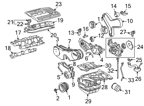 2006 Lexus RX330 Filters Fuel Filter Assembly Diagram for 23300-20130