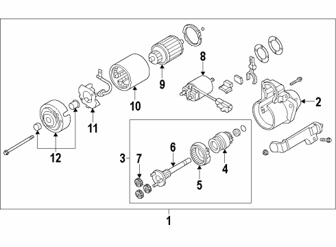 2009 Infiniti FX50 Starter Pinion Assy Diagram for 23312-1CA0A