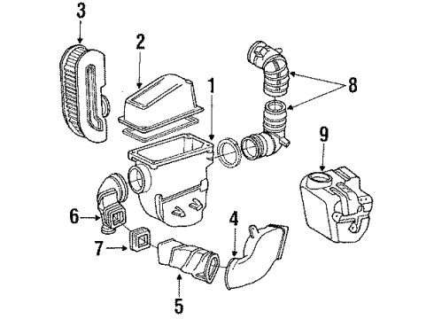 1988 Acura Legend Filters Tube C, Air In. Diagram for 17245-PL2-000