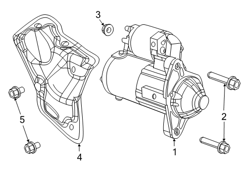 2022 Ram 1500 Starter Screw-HEXAGON Head Diagram for 6102120AA