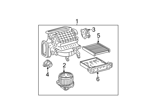 2006 Toyota Camry Blower Motor & Fan Blower Assembly Diagram for 87130-06220