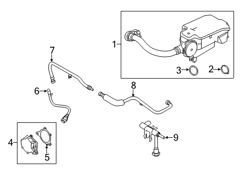 2019 Ford F-350 Super Duty Emission Components Vacuum Hose Diagram for HC3Z-9C493-L