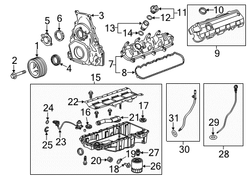 2014 Chevrolet Corvette Filters Oil Pan Diagram for 12679949