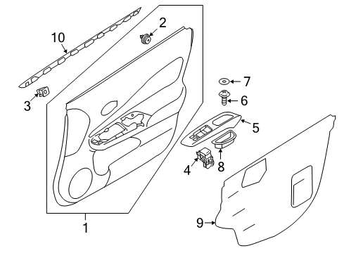 2016 Nissan Versa Note Front Door Motor Assembly - Regulator, LH Diagram for 80731-3BA0A