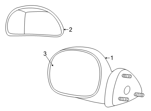 2002 Lincoln Blackwood Outside Mirrors Mirror Cover Diagram for 2C6Z-17D742-AA