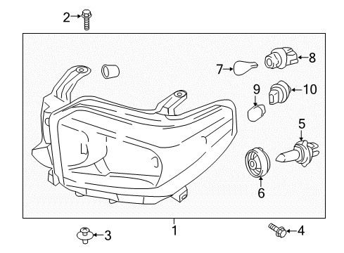 2020 Toyota Tundra Bulbs Composite Assembly Diagram for 81110-0C211