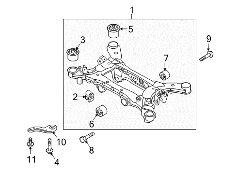 2010 Hyundai Genesis Coupe Suspension Mounting - Rear Stay LH Diagram for 55470-2M100