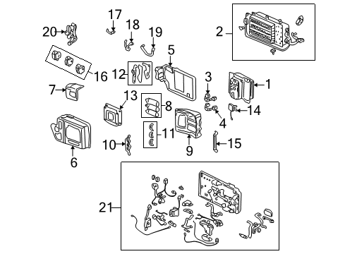 2002 Honda Insight Electrical Components Board Assembly, Junction Diagram for 1E100-PHM-003