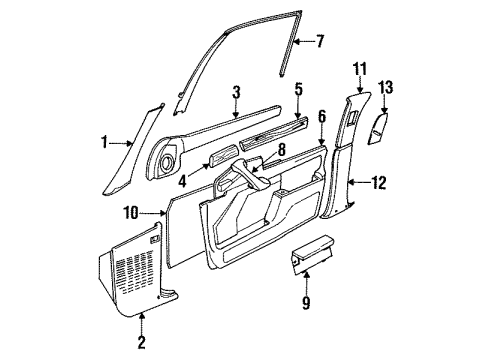 1990 BMW 735iL Interior Trim Covering Column-Center Top Left Diagram for 51438114589