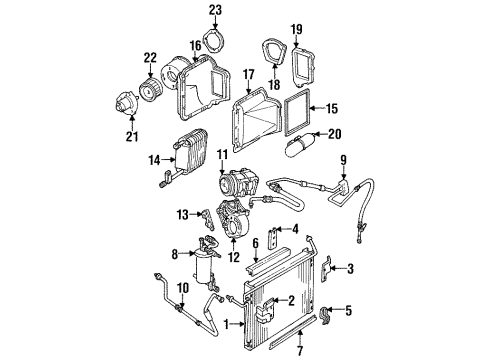 1994 Ford Explorer Condenser, Compressor & Lines, Evaporator Components Condenser Diagram for F4TZ-19712-C