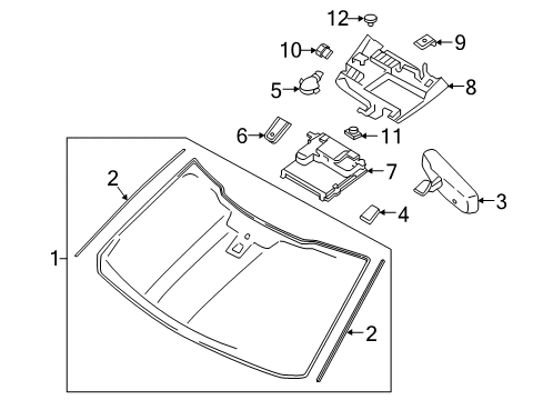 2019 Lincoln Navigator Windshield Glass Mirror Inside Diagram for JU5Z-17700-B