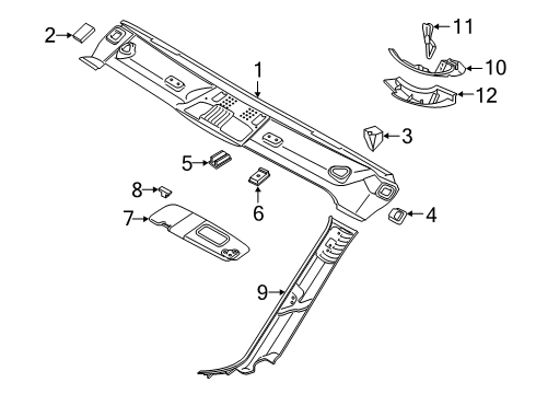 2020 BMW i8 Interior Trim - Roof Trim, Switch, Tailgate Diagram for 51417391751