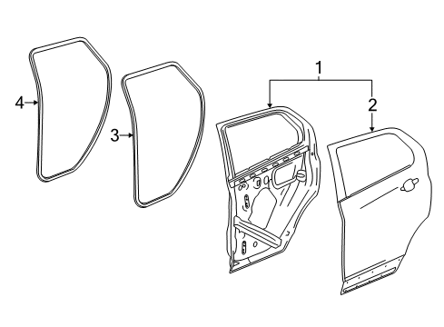 2015 Chevrolet Trax Rear Door Door Shell Diagram for 95315638