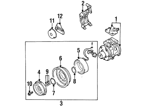 1996 Dodge Avenger A/C Condenser, Compressor & Lines CONDENSER Assembly, Air Conditioning Diagram for MR148182