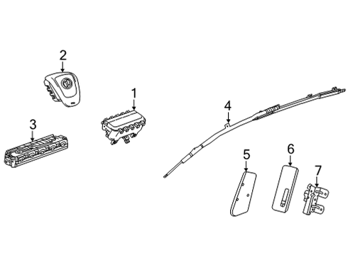 2021 Buick Encore GX Air Bag Components Rear Seat Air Bag Bracket Diagram for 42668540