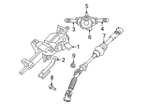 2007 Jeep Grand Cherokee Switches Intermediate Shaft Diagram for 55197266AA