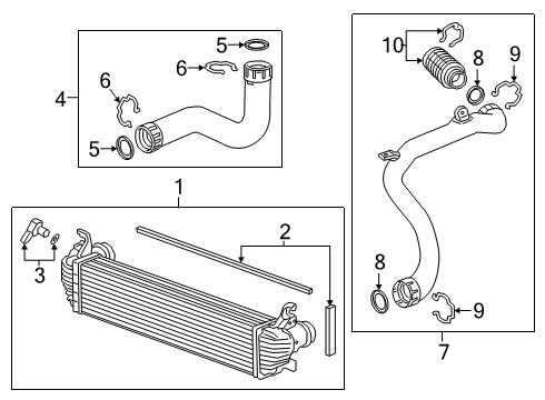2020 Cadillac XT4 Intercooler Air Outlet Tube Diagram for 23273935