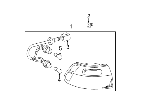 1998 Toyota Sienna Bulbs Socket & Wire Diagram for 81555-08010