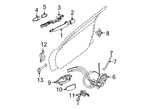 2010 Nissan Maxima Front Door - Lock & Hardware Front Left (Driver-Side) Door Lock Actuator Diagram for 80501-ZY80A