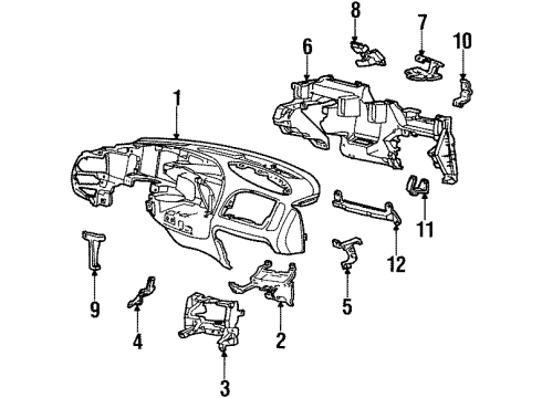 2000 Lincoln Navigator Instrument Panel Support Assembly Reinforcement Diagram for F75Z-15046A40-AA