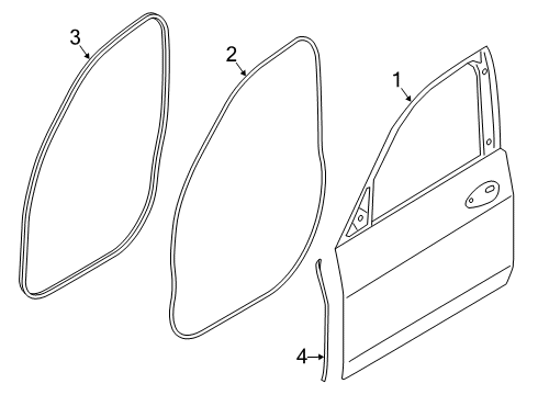 2019 BMW X7 Front Door GAP SEAL A-PILLAR LEFT Diagram for 51769465615