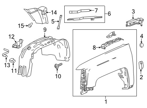 2019 GMC Sierra 3500 HD Fender & Components Fender Diagram for 23303550