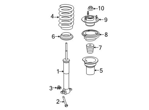 2014 GMC Sierra 1500 Struts & Components - Front Spring-Front Coil Diagram for 22826294