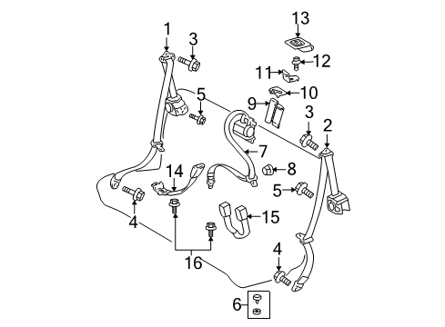 2010 Scion tC Seat Belt Anchor Cover Diagram for 73717-50020-B2