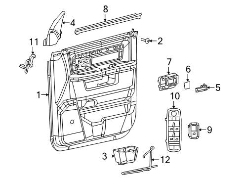 2020 Ram 2500 Front Door W/STRIP-Front Door Belt Inner Diagram for 55369290AK