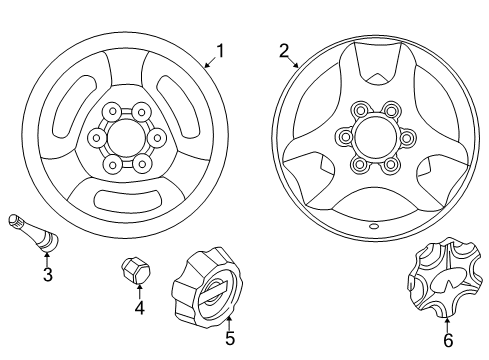 2001 Infiniti QX4 Wheels, Covers & Trim Ornament-Disc Wheel Diagram for 40342-3W700