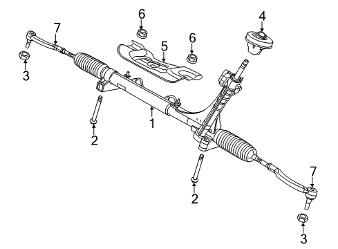 2014 Ram ProMaster 1500 Steering Column & Wheel, Steering Gear & Linkage, Shroud, Switches & Levers Inner Tie Rod Rods Rack End Set Diagram for 4725974AA