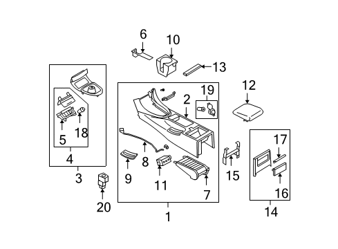 2007 Infiniti G35 Heated Seats Boot Assy-Console Diagram for 96935-JK43A