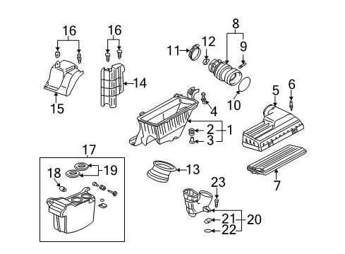 2002 Acura TL Filters Collar, Air In. Tube Diagram for 90502-PXG-A00